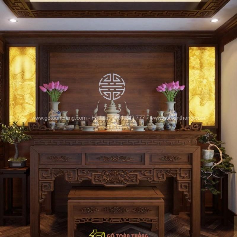 Bàn Thờ đứng hiện đại gỗ Chiu Liu BT-52