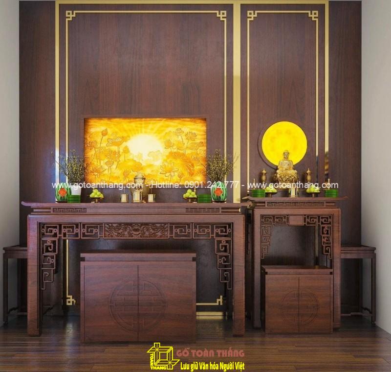 Bàn Thờ đứng hiện đại gỗ Gõ đỏ BT-17 Bàn Thờ đứng hiện đại gỗ Gõ đỏ BT-17