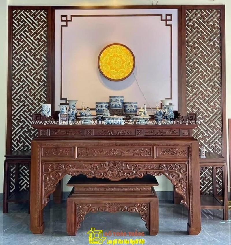 Bàn Thờ đứng hiện đại gỗ Gõ đỏ BT-19 Bàn Thờ đứng hiện đại gỗ Gõ đỏ BT-19