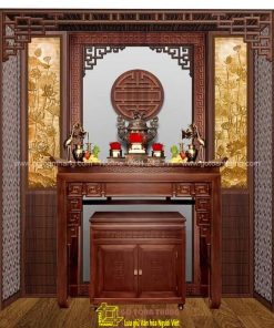 Bàn Thờ đứng hiện đại gỗ Gõ đỏ BT-34