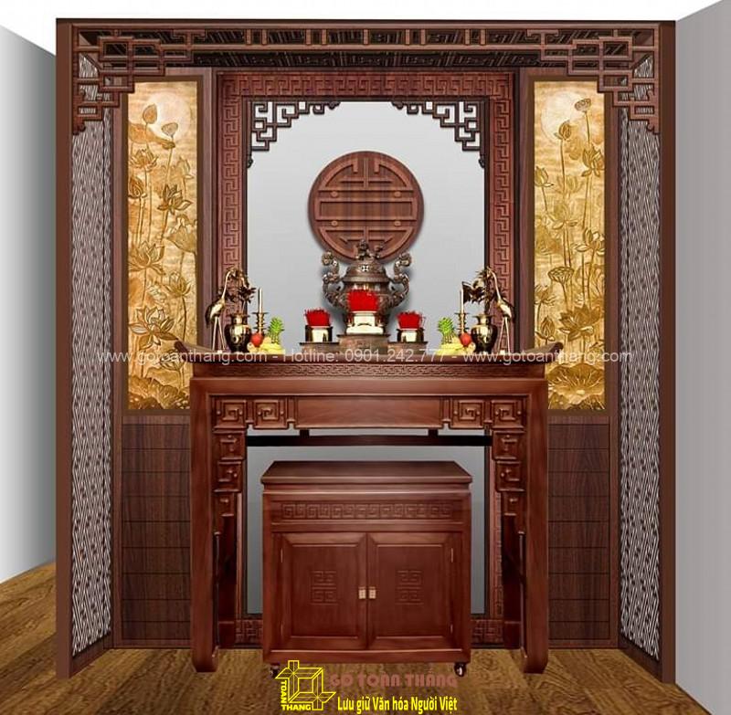 Bàn Thờ đứng hiện đại gỗ Gõ đỏ BT-34 Bàn Thờ đứng hiện đại gỗ Gõ đỏ BT-34