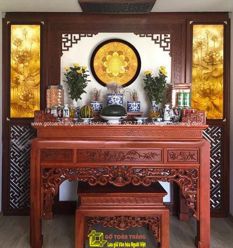 Bàn Thờ đứng hiện đại gỗ Gõ đỏ BT-06 Bàn Thờ đứng hiện đại gỗ Gõ đỏ BT-06