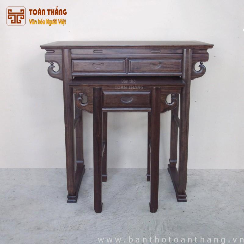Bàn thờ gỗ Chiu Liu nách mây 1m26 BGT-04