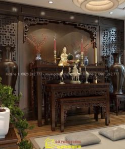 Bàn Thờ Phật dáng hiện đại gỗ Gụ BTP-07