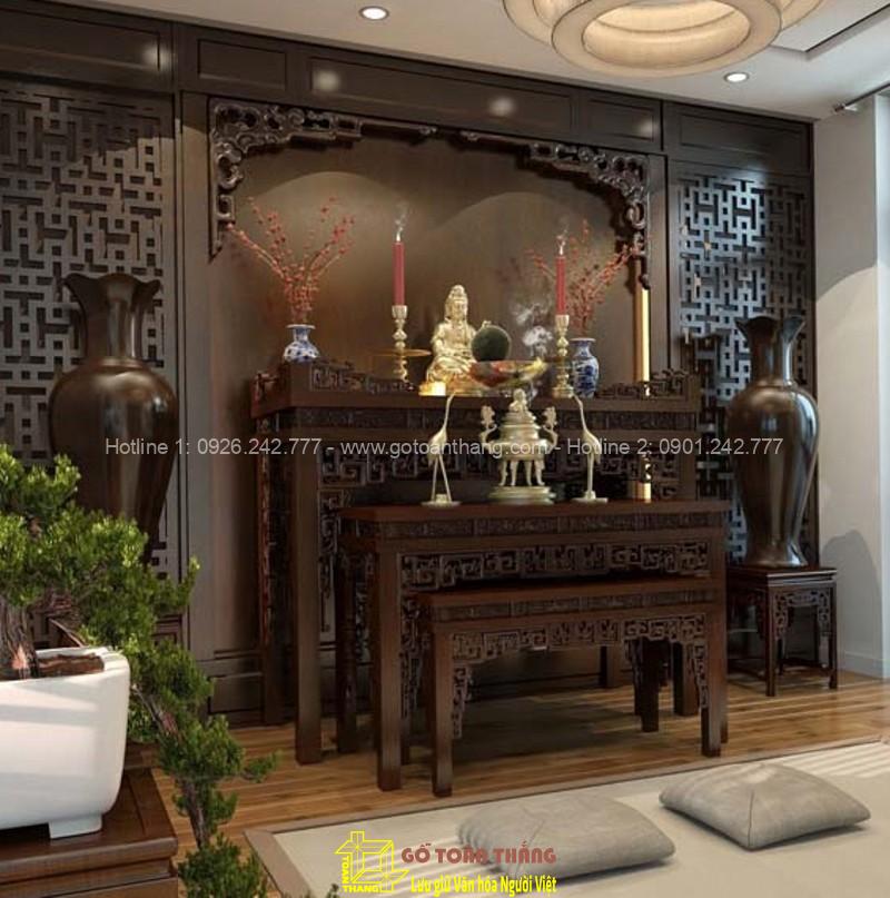 Bàn Thờ Phật dáng hiện đại gỗ Gụ BTP-07 Bàn Thờ Phật dáng hiện đại gỗ Gụ BTP-07