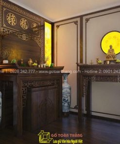 Bàn Thờ Phật dáng hiện đại gỗ Gụ BTP-03