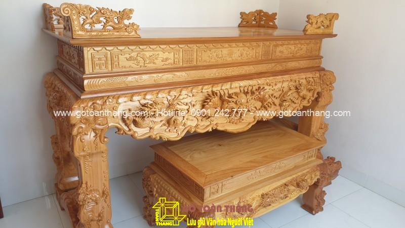 Bộ Sập thờ Tứ Linh gỗ Gõ đỏ ST-05 Bộ Sập thờ Tứ Linh gỗ Gõ đỏ ST-05