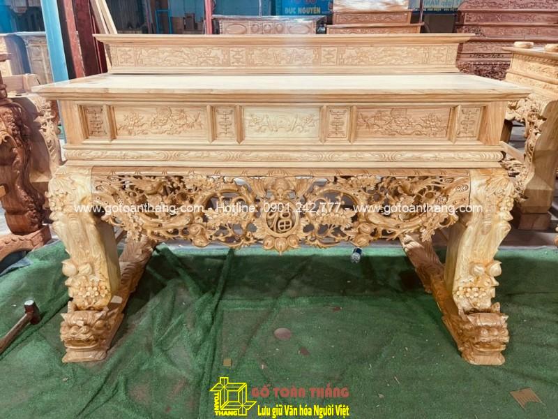 Sập thờ Tứ Linh gỗ Gõ đỏ 2 tầng ST-08 Sập thờ Tứ Linh gỗ Gõ đỏ 2 tầng ST-08
