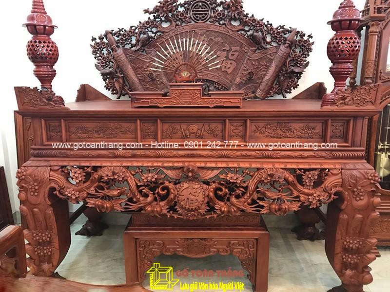 Sập thờ Tứ Linh gỗ Gõ đỏ ST-10 Sập thờ Tứ Linh gỗ Gõ đỏ ST-10