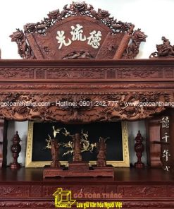 Bộ Sập thờ tứ linh gỗ Gõ đỏ ST-12