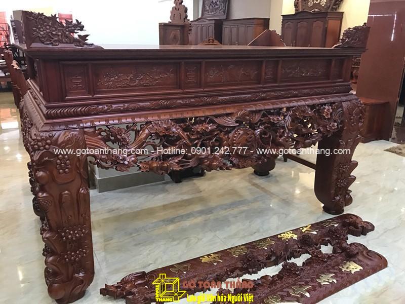 Bộ Sập thờ Tứ Linh gỗ Gõ đỏ ST-14 Bộ Sập thờ Tứ Linh gỗ Gõ đỏ ST-14