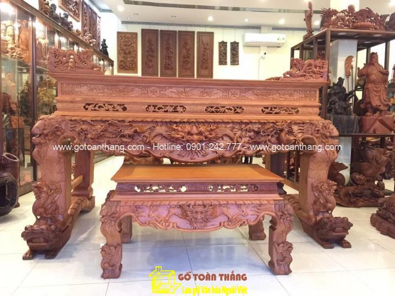 Sập thờ Tứ Linh gỗ Gõ đỏ VIP ST-03 Sập thờ Tứ Linh gỗ Gõ đỏ VIP ST-03