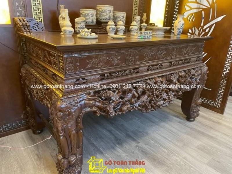 Sập thờ Tứ Linh gỗ Gụ 1 tầng ST-04 Sập thờ Tứ Linh gỗ Gụ 1 tầng ST-04