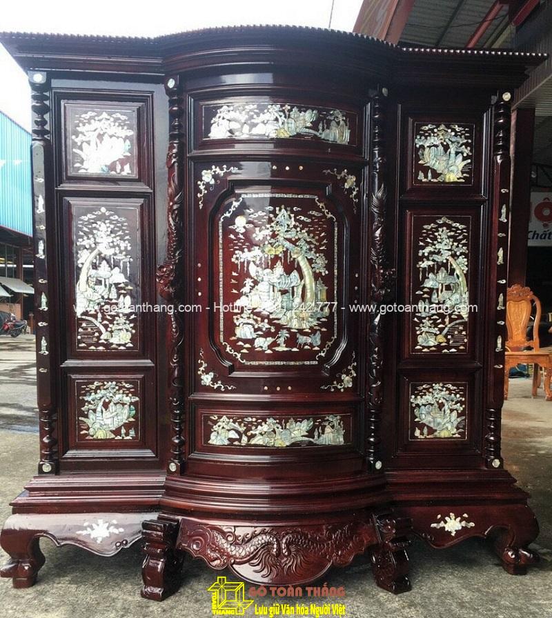 Tủ thờ gỗ Gụ Cẩn Ốc TTH-01 Tủ thờ làm từ chất liệu Gỗ Gụ