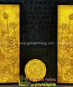 Tranh Trúc Chỉ hoa văn đầm sen TTC-10