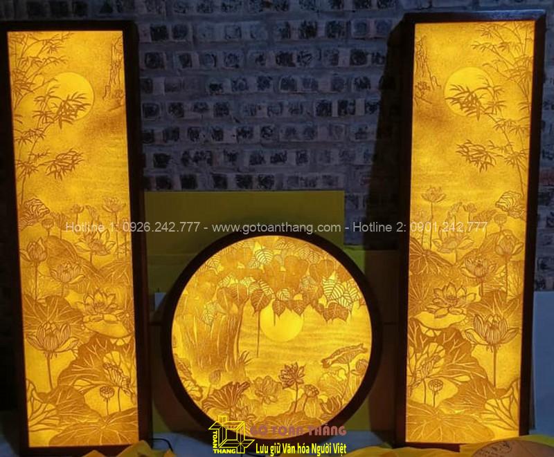 Tranh Trúc Chỉ cảnh Sen TTC-13 Tranh Trúc Chỉ cảnh Sen TTC-13