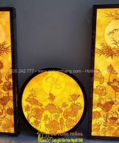 Tranh trúc chỉ hình hoa sen