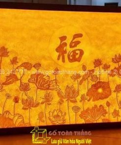Tranh Trúc Chỉ đầm sen Chữ Phức TTC-07