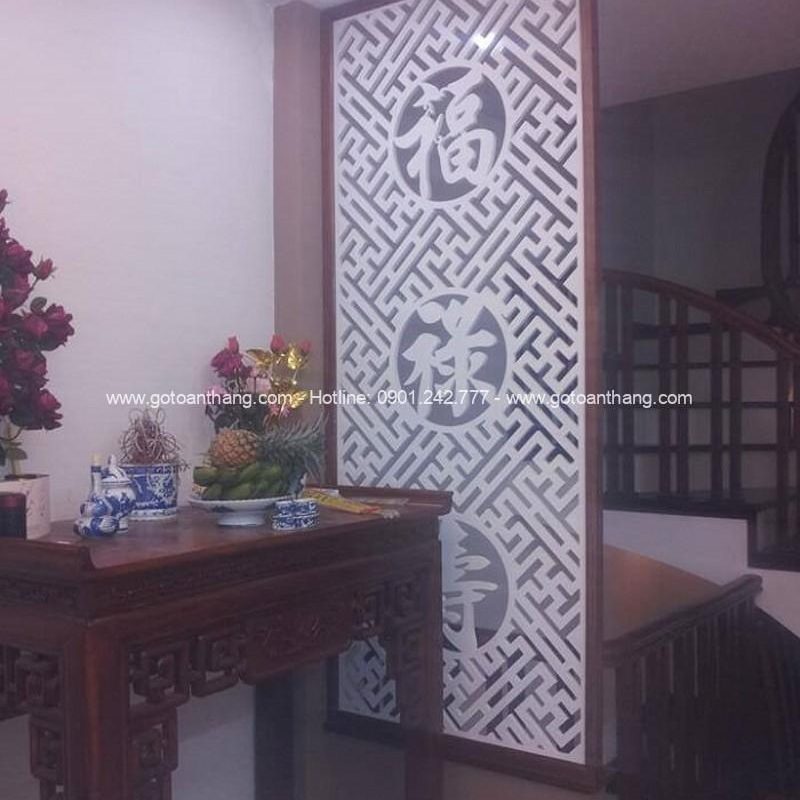 Vách ngăn CNC phòng thờ chữ Phúc Lộc Thọ VNT-04