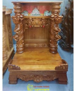 Bàn thờ Thần Tài gỗ Xoan Đào rồng cột TTX-01