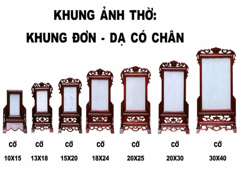 Chọn kích thước khung ảnh thờ