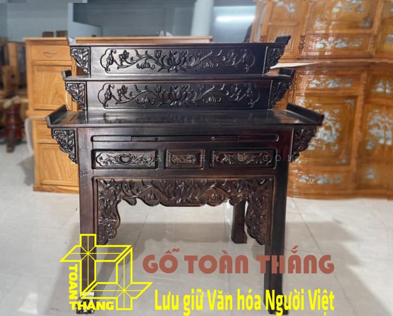Bàn Thờ gỗ Muồng 3 tầng BTM-018 Bàn Thờ gỗ Muồng 3 tầng BTM-018
