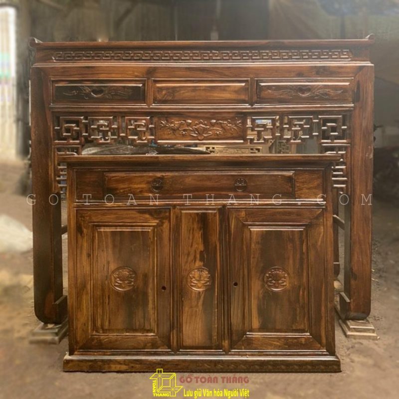 Bàn Thờ đứng hiện đại gỗ Muồng BTM-12
