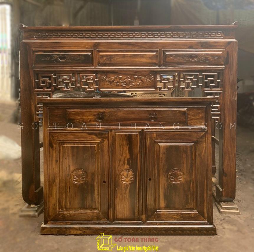 Bàn Thờ đứng hiện đại gỗ Muồng BTM-12 Bàn Thờ đứng hiện đại gỗ Muồng BTM-12