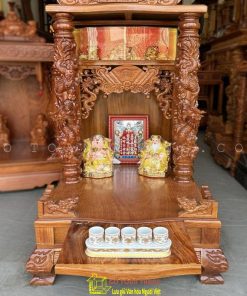 Bàn thờ Thần Tài gỗ Gõ đỏ TTG-07