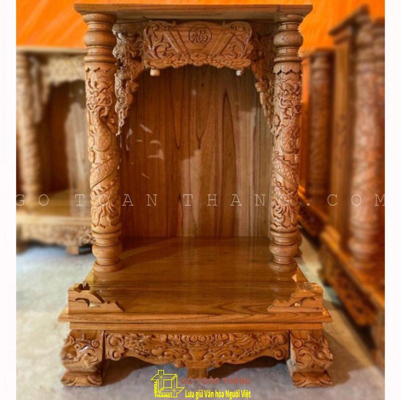 Bàn thờ Thần Tài gỗ Xoan Đào rồng cột TTX-11 Bàn thờ Thần Tài gỗ Xoan Đào rồng cột TTX-11
