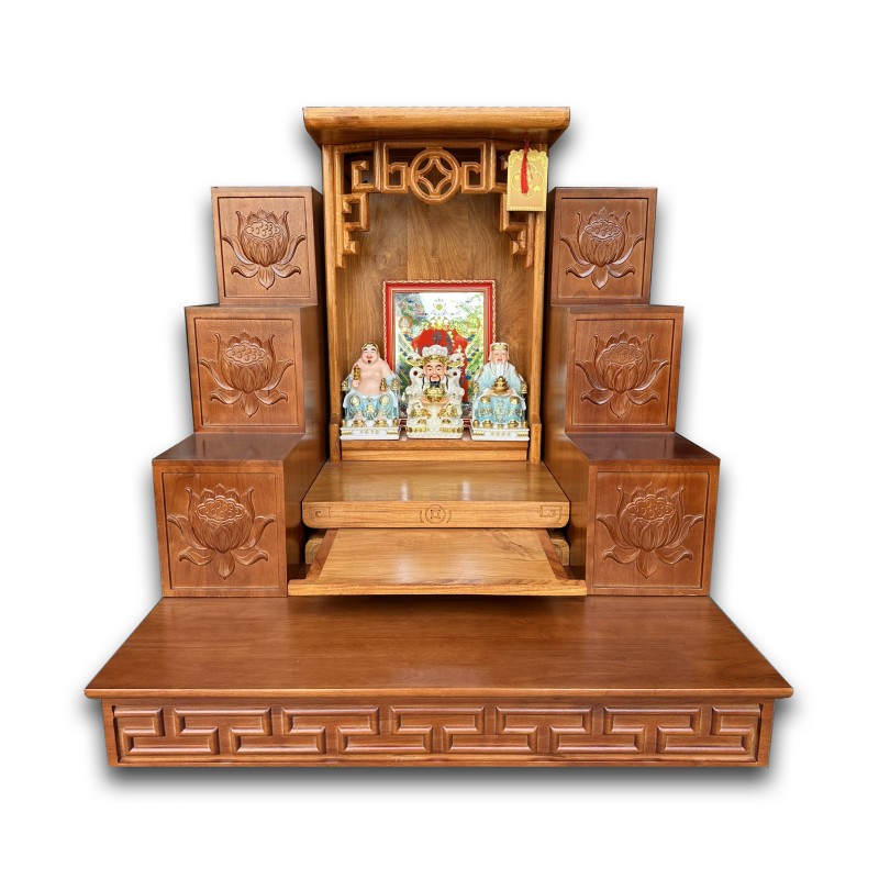 Bộ bàn thờ Thần Tài gỗ Hương TTH-05 Bộ bàn thờ Thần Tài gỗ Hương TTH-05