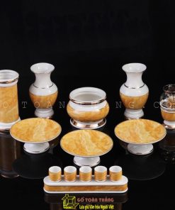 Bộ lư hương gốm sứ nhập khẩu 6in