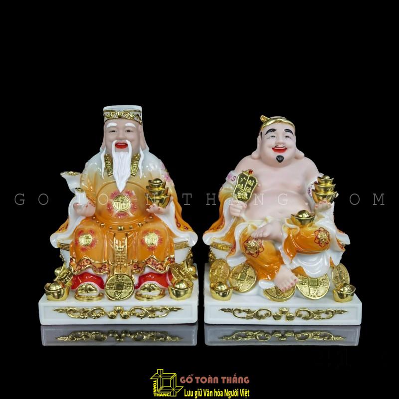 Thần Tài Thổ Địa bằng Đá 8in- TĐĐTV Thần Tài Thổ Địa bằng Đá 8in- TĐĐTV