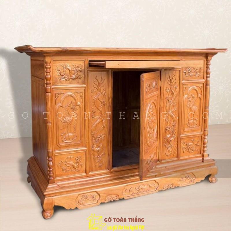 Tủ thờ mẫu Bắc gỗ Gõ đỏ TTH-19 Tủ thờ mẫu Bắc gỗ Gõ đỏ TTH-19 - Ảnh 2