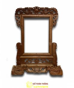 Khung hình thờ gỗ Hương chạm Rồng KHT-05