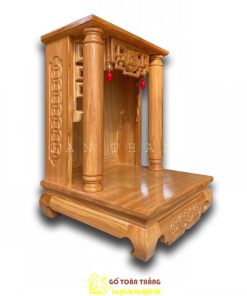 Bàn thờ Thần Tài gỗ Gõ đỏ TTG-13 - Ảnh 2