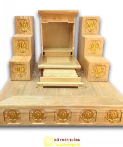 Bộ bàn thờ Thần Tài gỗ Sồi TTS-12