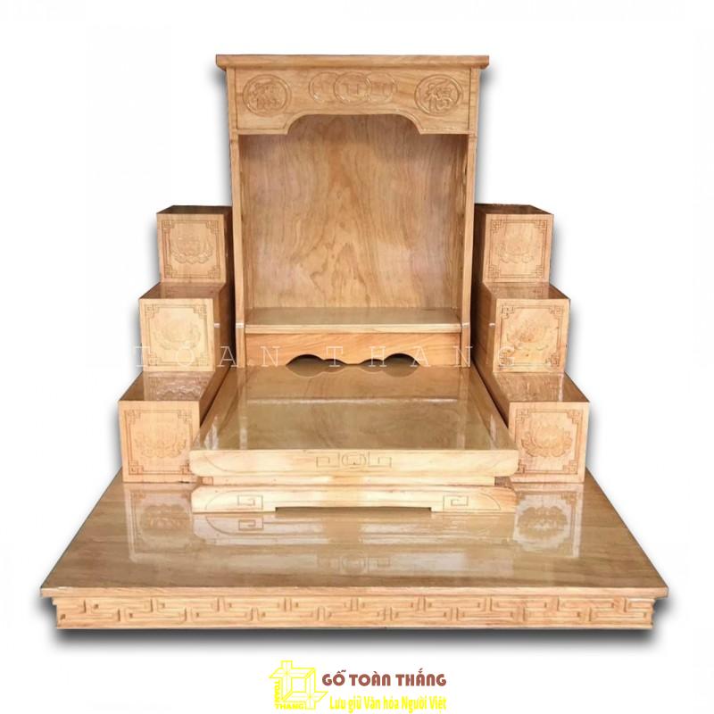 Bộ bàn thờ Thần Tài gỗ Xoan đào TTX-12 Bộ bàn thờ Thần Tài gỗ Xoan đào TTX-12