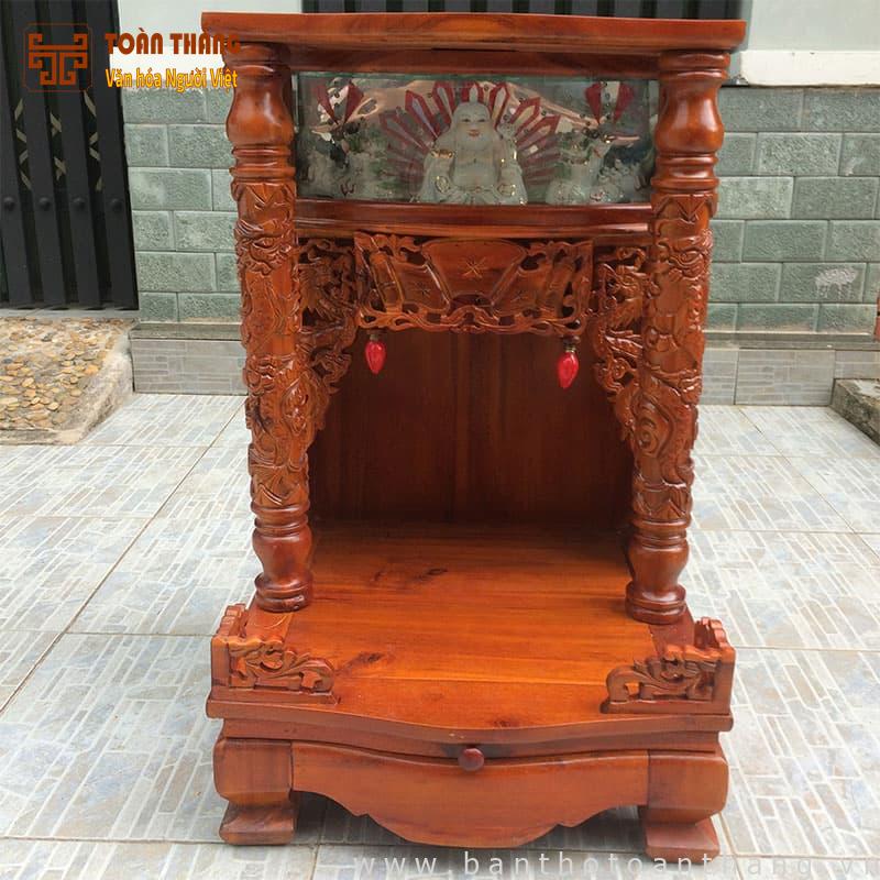 Bàn thờ Thần Tài Ông Địa gỗ Tràm có đèn BTTT-05 bàn thờ gỗ tràm