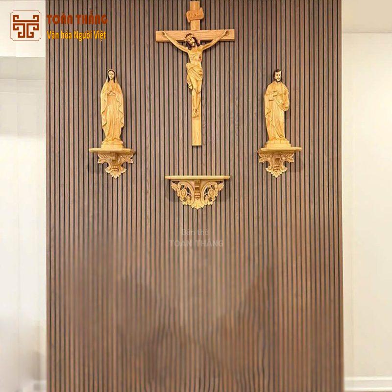 Bàn thờ Công Giáo gỗ pơ mu BTCG-22