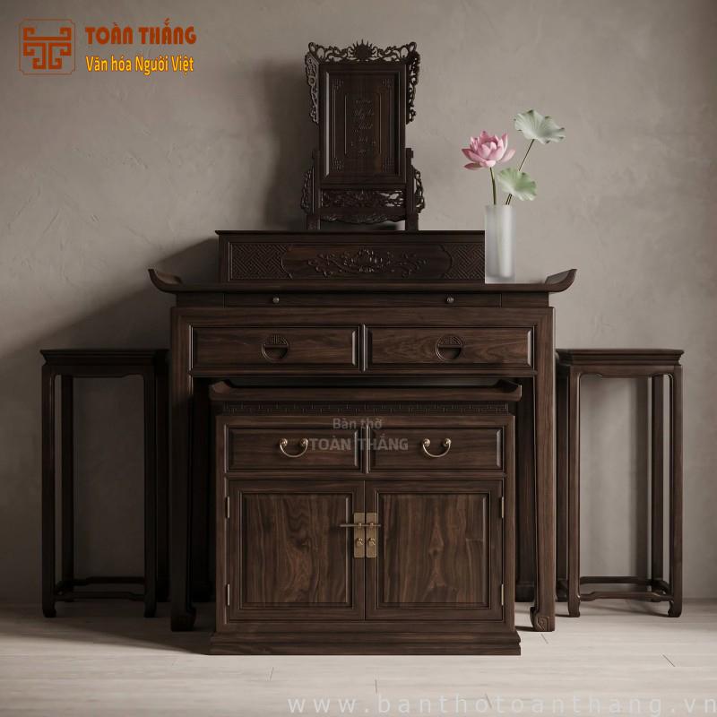 Án gian thờ gỗ Chiu Liu hiện đại 1m26 AGCL-01