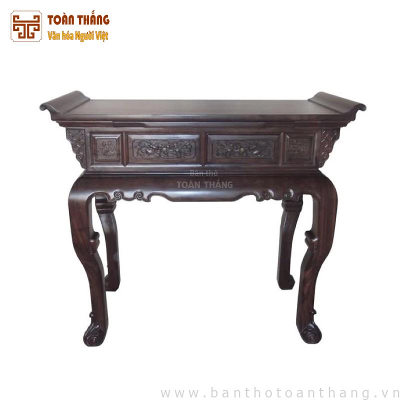 Sập thờ mini gỗ Chiu Liu Cuốn thư 1m34 BGT-08