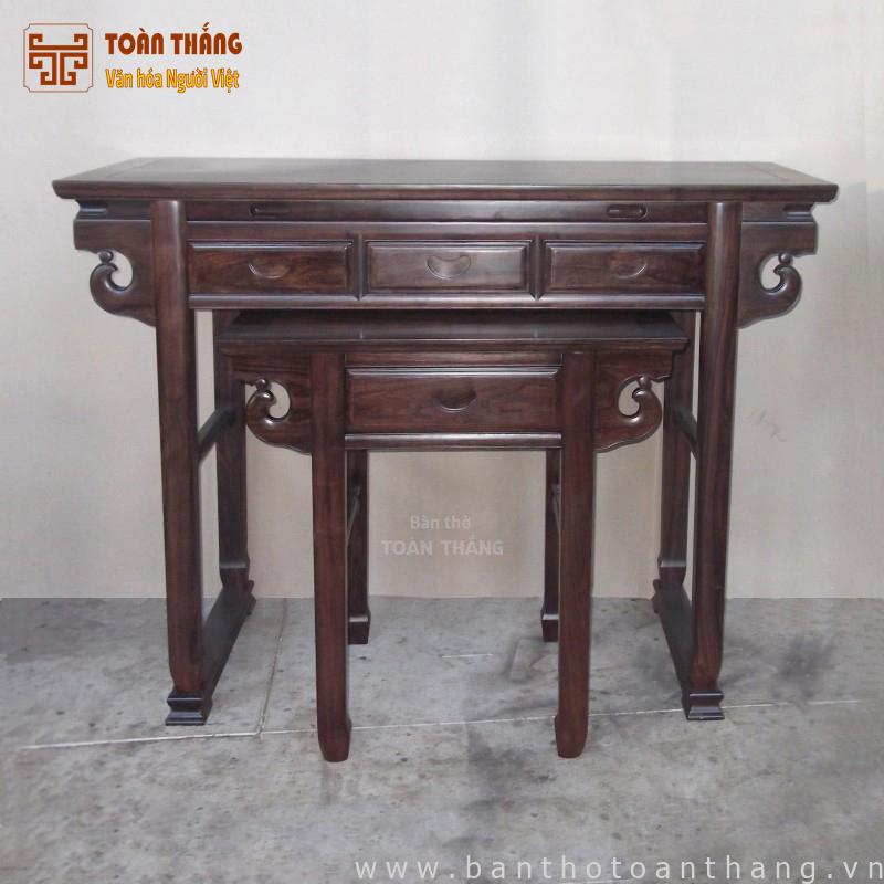 Bàn thờ gỗ Chiu Liu nách mây 1m54 BGT-03