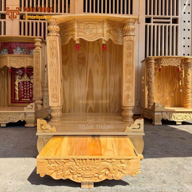 Bàn thờ Thần Tài gỗ Thông 48cm TTGT-03 Bàn thờ Thần Tài gỗ Thông 48cm TTGT-03