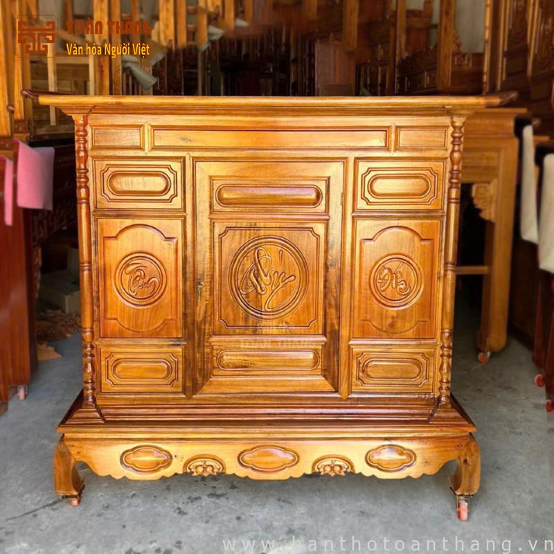 Tủ thờ Tâm Phúc Đức gỗ Tràm lỏi 1m53 TTGT-03